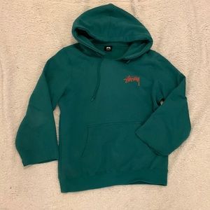 Stussy Dark Forest Green Hoodie with Back Detail